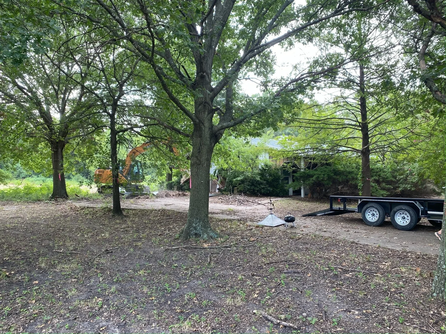 clearing with trailer