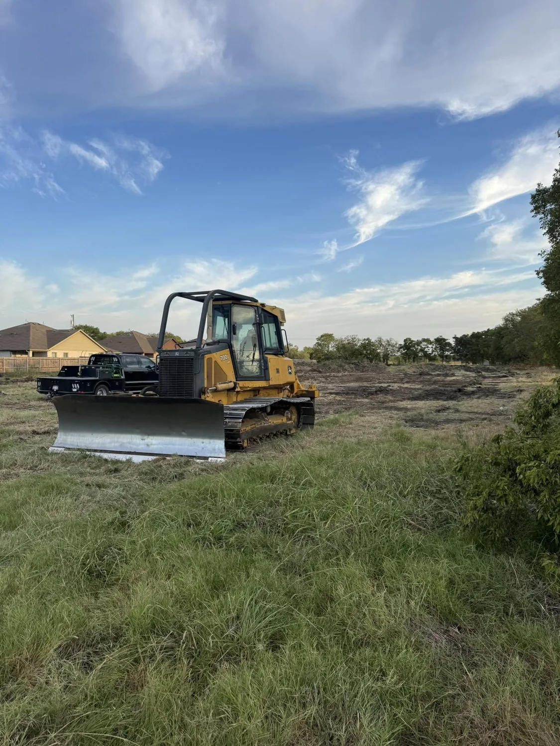 dozer on cleared ground